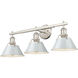 Orwell 3 Light 27.25 inch Pewter Vanity Light Wall Light in Dusky Blue
